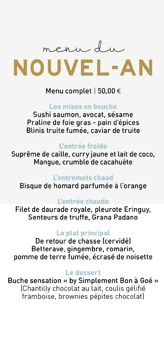 menu nouvel an 2022
