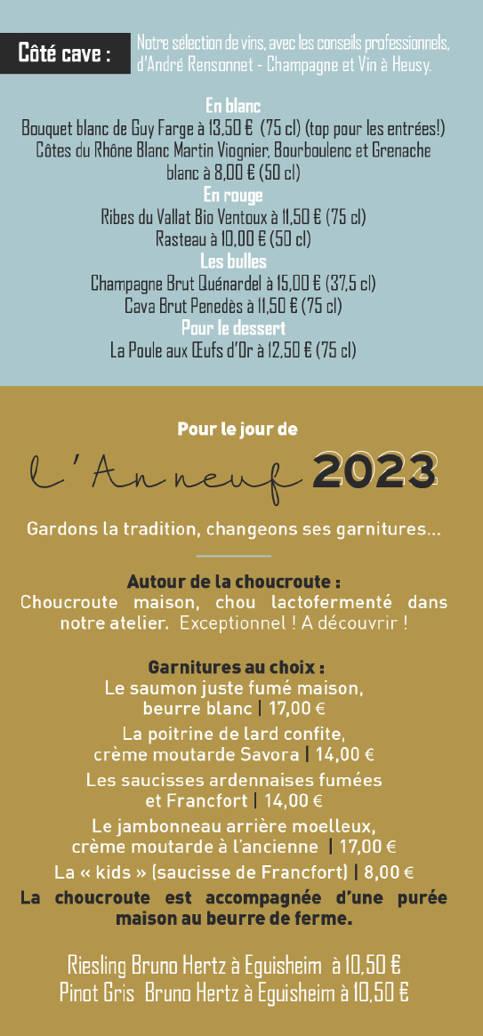 menu an neuf 2023 et vins