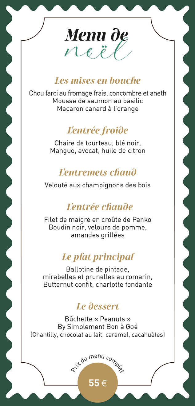 menu traiteur pour noël 2025